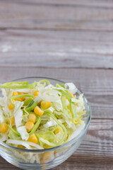 Healthy vegetables salad with corn.