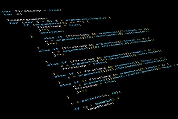 Developer screen with programming code