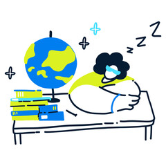 woman asleep in class