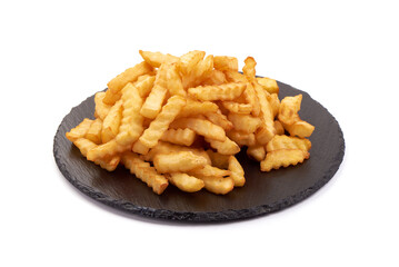 French fries, isolated on white background.