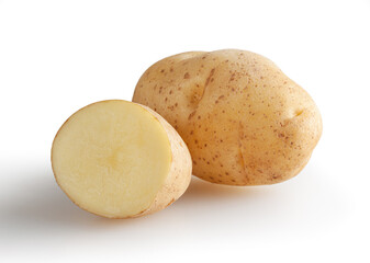 Potatoes isolated on white background with clipping path