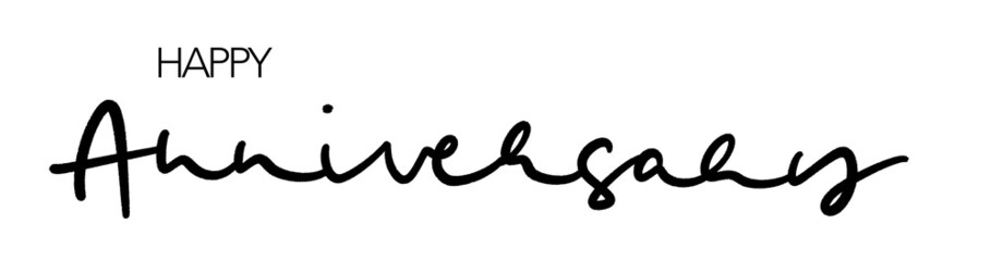 Happy anniversary lettering with font 