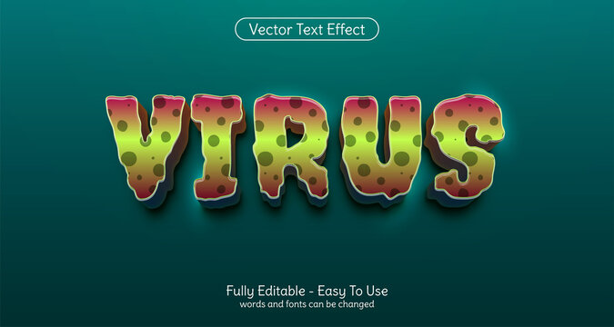 Creative 3d text Virus editable text effect template