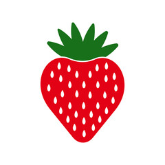 Strawberry flat icon icon for food apps and websites. Vector illustration isolated on white background. 
