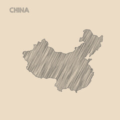  china map hand drawn Sketch background vector,
 china freehand Sketch map,
vintage hand drawn map.