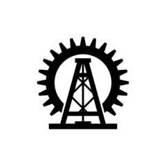 Oil rig icon isolated on white background