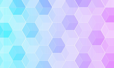 Vector hexagon background, abstract purple and blue gradient