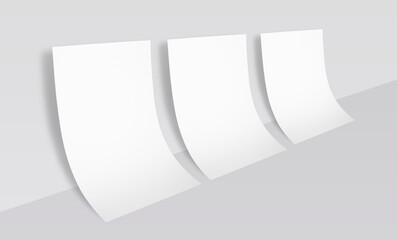 mock up A4 sheet of paper with textured and shadow. papers white blank page mockup template