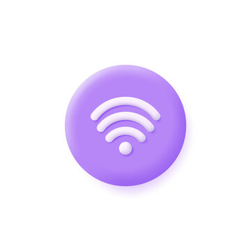 3d icon Wifi isolated on white background. Wireless internet.