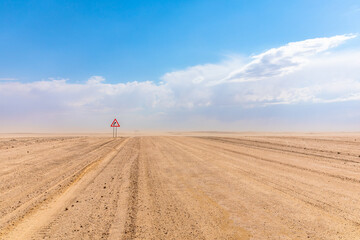 Fototapeta na wymiar Desolate road from Sesriem to Swakopmund, Namibia.