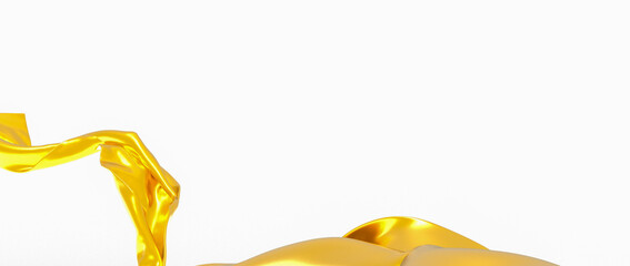 Gold fabric texture background 3D illustration