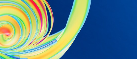 Obraz premium rendering abstract background with holographic twisted shapes