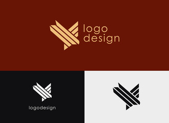 Abstract Bird Logo. Abstract Flying Bird Icon Isolated on Triple Background. Flat Vector Logo Design Template Element.