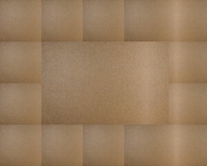 Fototapeta premium surface of paperboard made from brown fibers divided in rectangles
