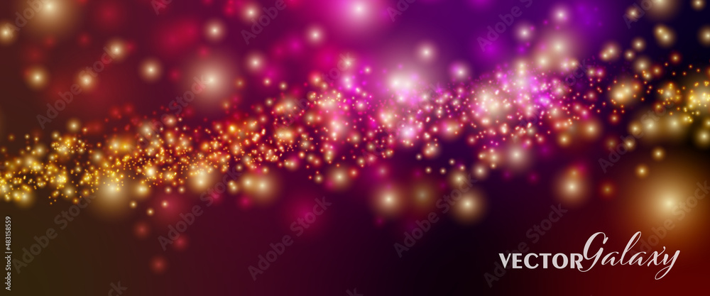 Sticker space background. magical color galaxy with realistic nebula and lots of shining stars. infinite uni