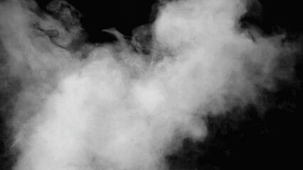 Abstract smoke background, desaturated grey steam shapes rising like sulphur clouds. Studio shot.

