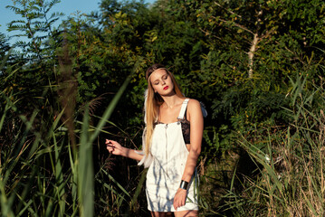 Young blonde girl on vacation