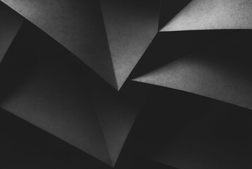 Geometric shapes of black paper, composition abstract