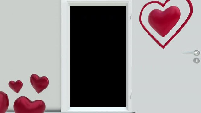 Valentine Door Heart Opener Background with Luma Matte