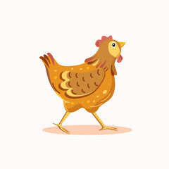 Hen . Chicken cartoon. Domestic bird . Vector illustration.
