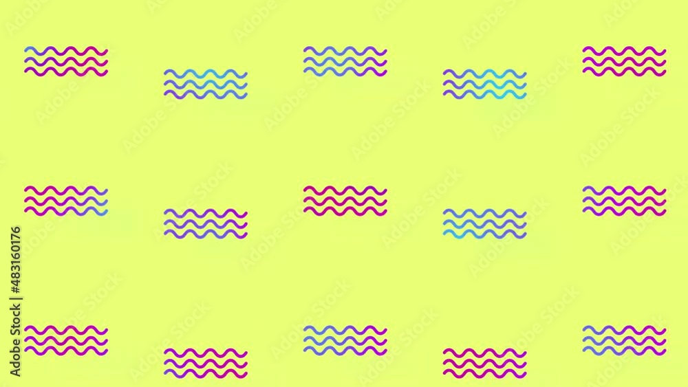 Aufkleber pattern of geometric shapes in vibrant gradient holographic neon colors. retro, memphis 80s 90s styl