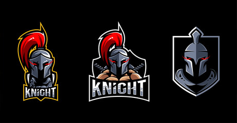 Knight logo mascot collection design © Immidesign