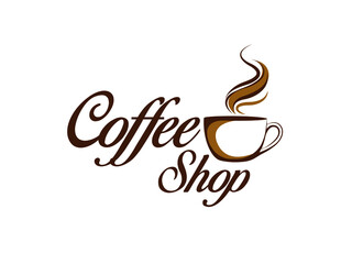 Brand coffee shop vector logo design 