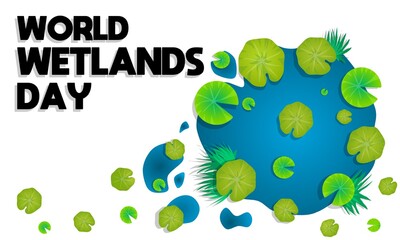 World Wetlands Day vector illustration. Suitable for Poster, Banners, campaign and greeting card. 