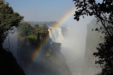 Falls looking toward south, Victoria Falls, Zimbabwe, Africa.