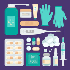 set of medical objects