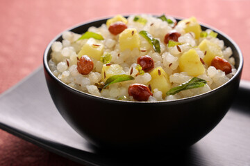 Sabudana Khichdi Sabudana khichri tapioca pearls cassava root sago Khichdi Mahashivratri Shivratri, Navratri Ram Navami festival fasting food sabudana usal. vegetarian Indian festival food snack