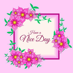 Elegant frame decorated with pink flowers to include beautiful messages, greetings or sales and advertising offers