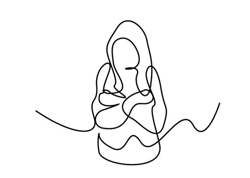 recommend clip art: a sick woman with a cold wraps her hands together