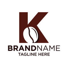 Letter K Coffee Logo Design Template Inspiration, Vector Illustration.