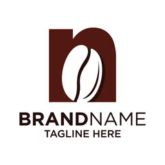 Letter N Coffee Logo Design Template Inspiration, Vector Illustration.