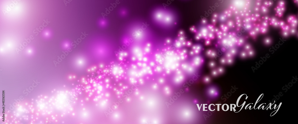 Sticker space background. magical color galaxy with realistic nebula and lots of shining stars. infinite uni