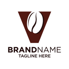 Letter V Coffee Logo Design Template Inspiration, Vector Illustration.