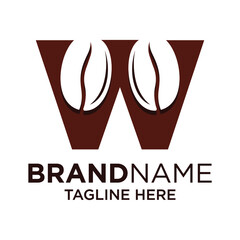Letter W Coffee Logo Design Template Inspiration, Vector Illustration.
