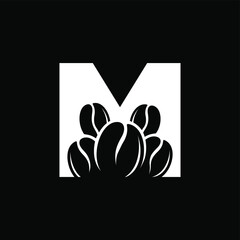 Letter M Coffee Logo Design Template Inspiration, Vector Illustration.
