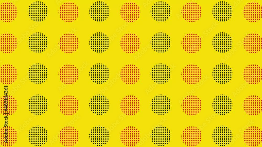 Aufkleber Retro abstract 80s 90s design pattern background. Memphis style with geometrical shapes of different vintage colors. Seamless pop art design. 4K video motion