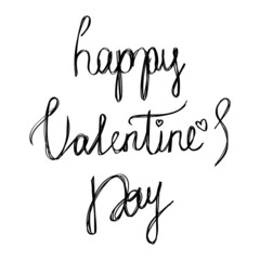 A careless sketch with a wish for a happy day to all lovers in doodle style.
