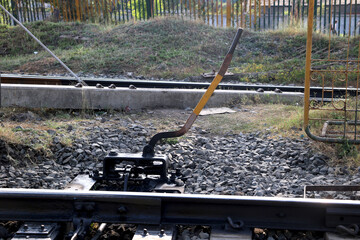 image of railway point lever to change track