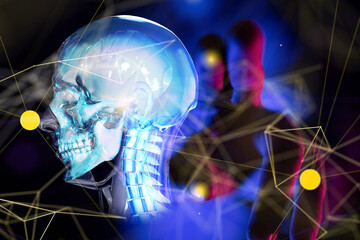 digital medical futuristic interface 3D rendering