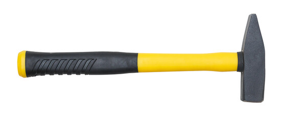 an isolated hammer on a white background, a tool for a mechanic, a carpenter.