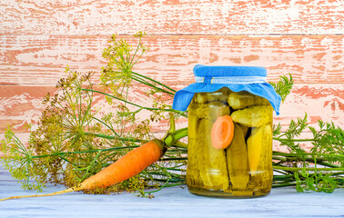pickled cucumbers dill carrots