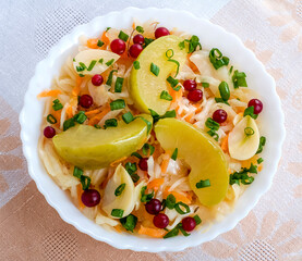 sauerkraut bowl top view