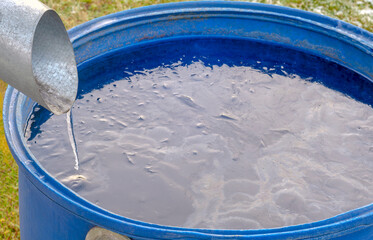 barrel draining water icicle