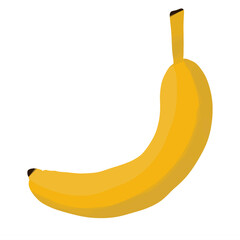 hand drawn banana isolated on white background