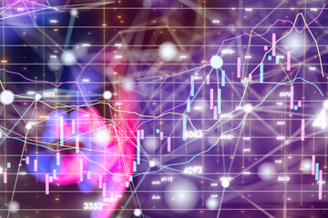 Obraz premium stock market graph business digital