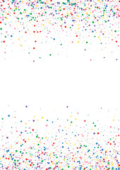 Orange Dot Side Illustration. Round Bold Texture. Blue Celebration Confetti. Red Fun Circle Background.